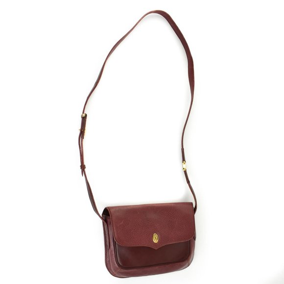 Cartier Handbags - CARTIER: Burgundy Leather Double C Shoulder Bag my